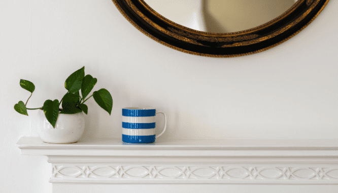 A coffee cup in a home with an insurance claim.