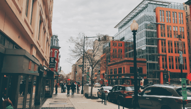 A city where a landlord has an apartment.