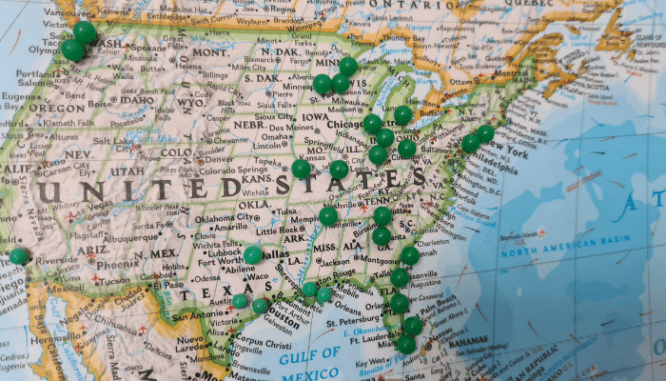 A map of the United States where homeowners live.