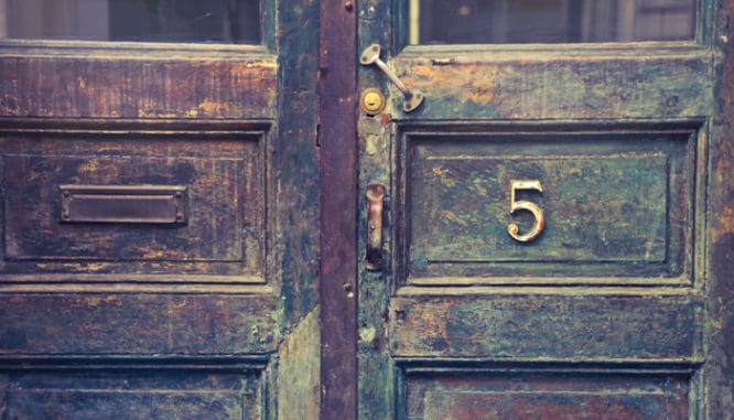 A door of a house that is a money pit.