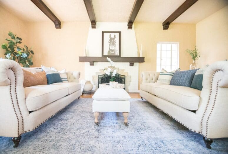 A living room that has an updated style.