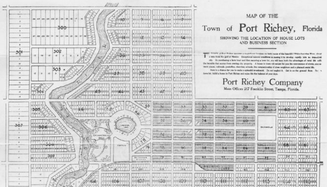 A plat map of Port Richey.