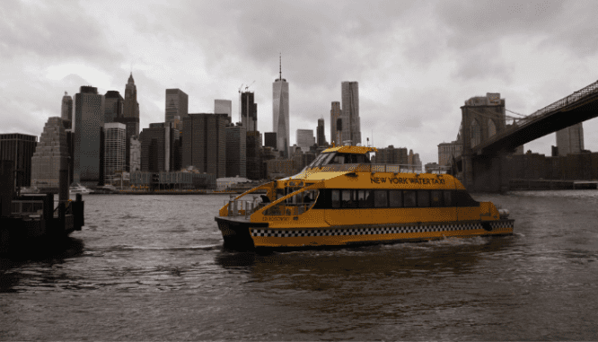 A ferry in the Bronx, where you can buy a house.