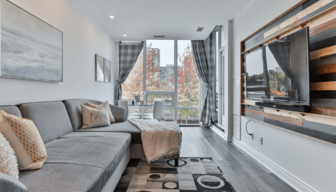 An image of a living room to depict the process of a condo short sale.