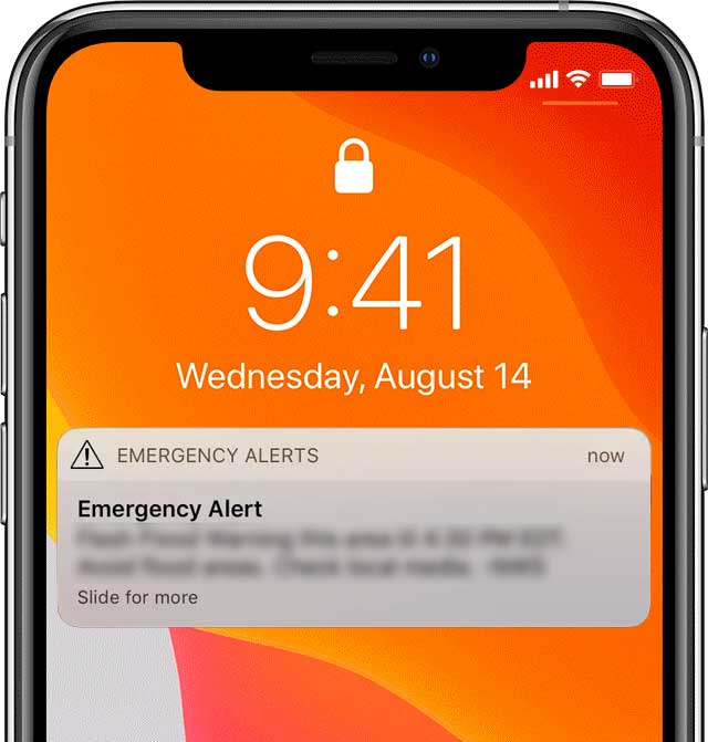 An image of a phone alert system to demonstrate a home emergency evacuation plan.