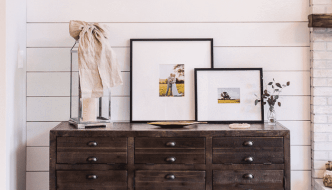An image of framed art to demonstrate how to get Restoration Hardware style on a budget.