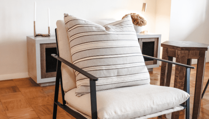 An image of a chair to demonstrate how to get Restoration Hardware style on a budget.