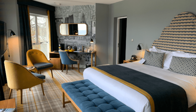 A bedroom in a house that will be sold as is.