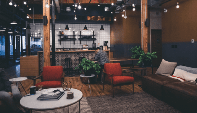 A room with tropical modern decor.