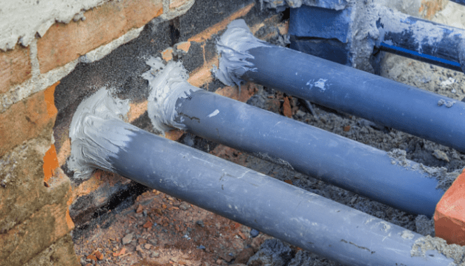 Seal pipes to prevent pests in crawl space.