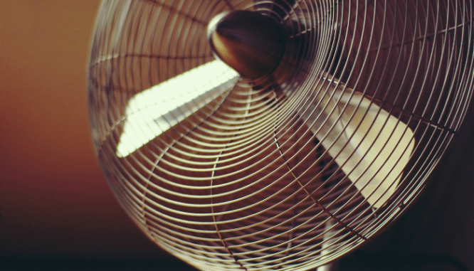 A fan used to ventilate a house.