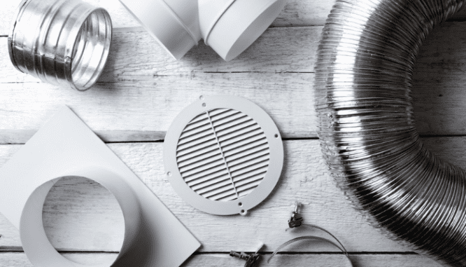 Ventilation system parts used for a house.