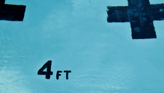 A pool that is four feet deep.