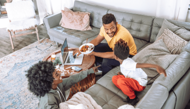 An African American family in their home, who might have dealt with racist issues in real estate.