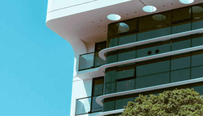 A condo building with hoa dues.