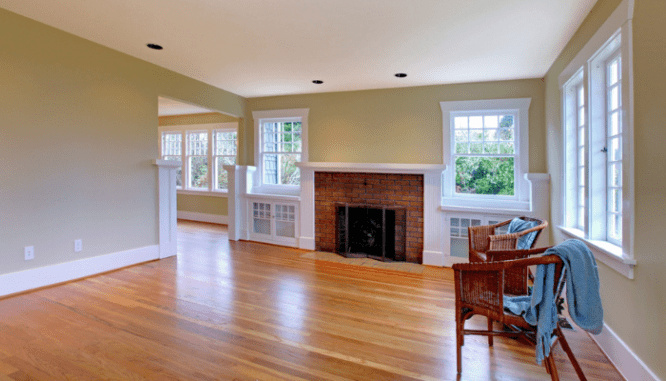 A historic home with white trim.