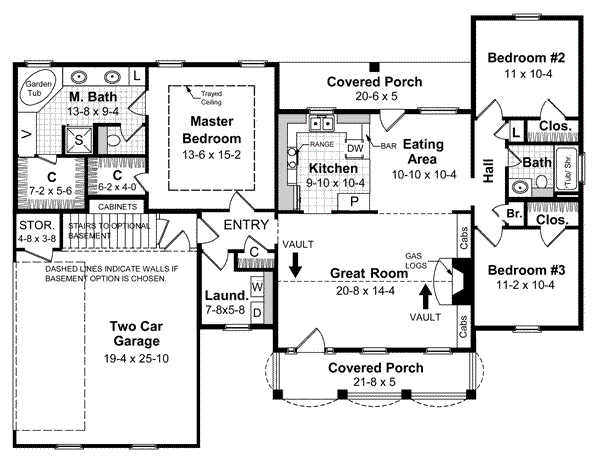 A floor plan of a house that is 1500 square feet.