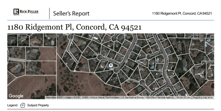 An example of a the first page of a comparative market analysis.