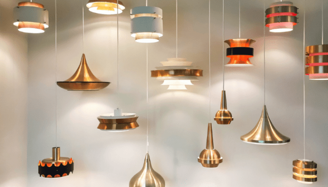 Various light fixtures that can be used in a bathroom remodel.