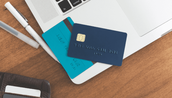 A credit card used to rent a home.