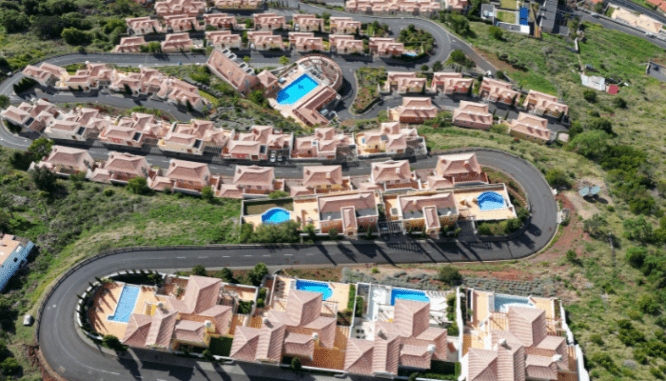 An image of a neighborhood from above to demonstrate how to lower property tax.