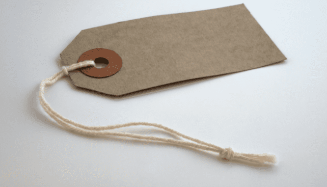 A price tag used for a house.