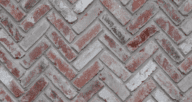Herringbone bricks that will be used for landscaping.