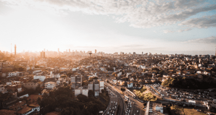 An aerial view of houses that are receiving low appraisals.