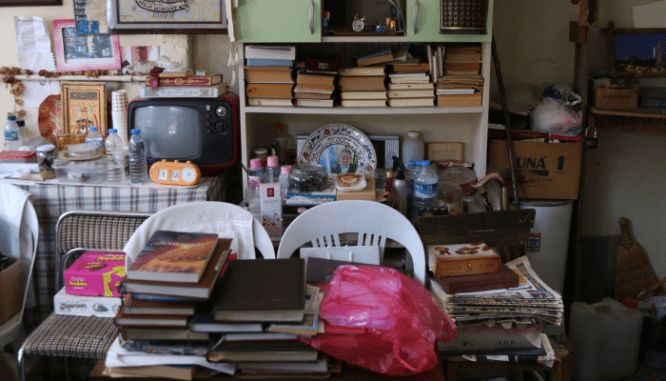 a cluttered room, which you'll want to clean out before you get out the moving boxes.