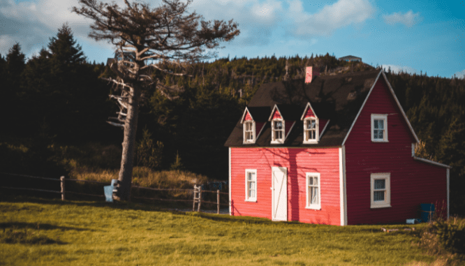 a rural house, which might require a specific type of mortgage.