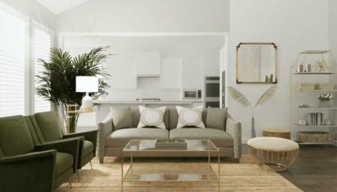 A room in a house with a mortgage that will be adjusted.