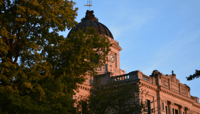 A courthouse where you can buy a foreclosure.
