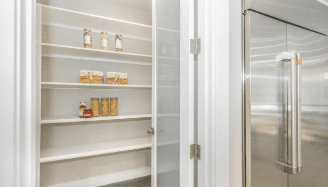 An almost empty pantry is a great tip on how to make moving easier.