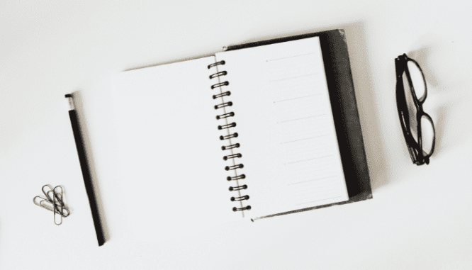 A notebook used to create a kick-out clause.