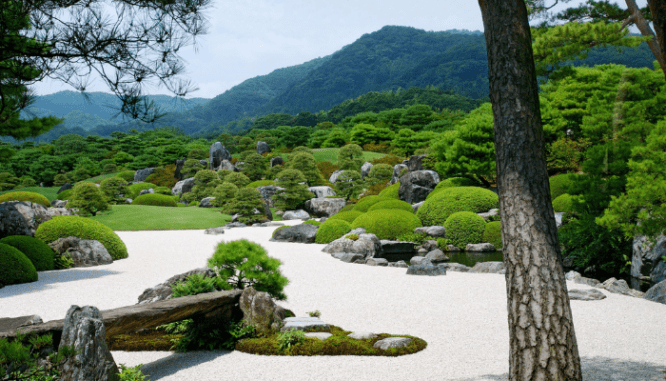 A garden where you can find shakkei