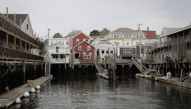 A group of houses that all have average down payments on them.