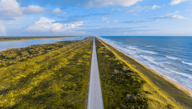 A road in Florida near a house with down payment assistance.