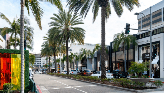 a luxury neighborhood where celebrities purchase real estate