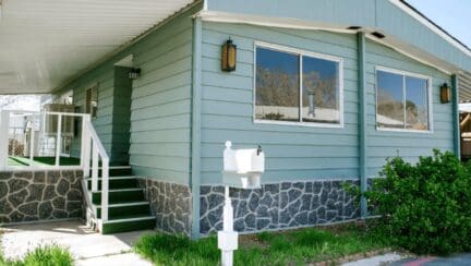 A mobile home for sale.