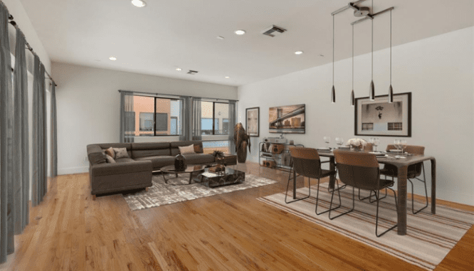 A living room in a Houston house purchased using HomeLight Cash Offer.