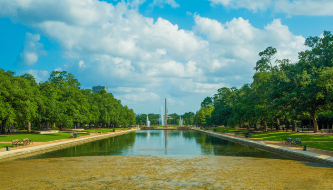 A park in a neighborhood in Houston.