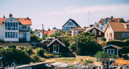 A lakeside neighborhood where people may wonder how raising interest rates help with inflation.