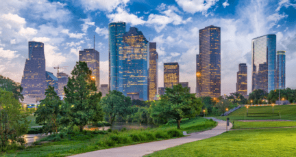 A view of Houston, TX where you can sell to a cash home buyer.