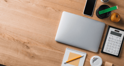 A desk used by a CPA to help real estate agents.