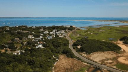 Aerial view of Massachusetts neighborhood