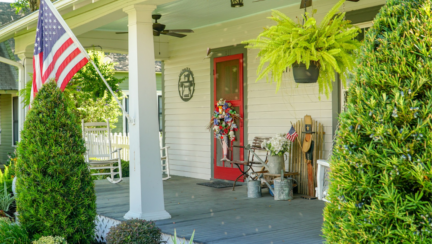 A decorated house to sell on july fourth