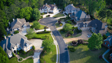 Aerial view of houses in Georgia that represent We Buy houses