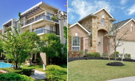a picture of a condo and a house