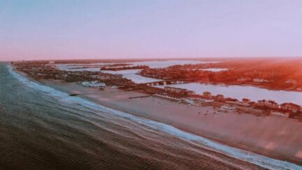 A beach in New Jersey near a house you can buy.
