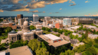 An aerial image of Boise, which can represent home values in Boise